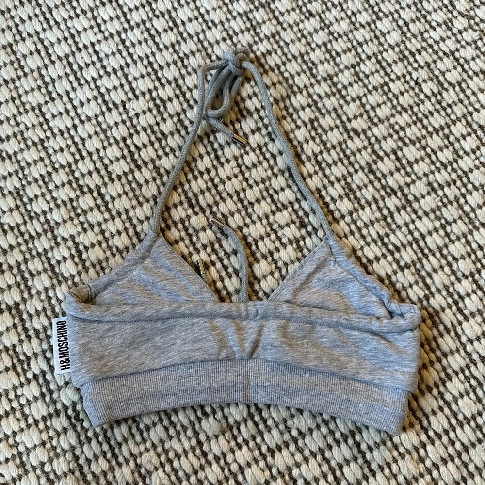 NWOT Moschino Grey Cotton Halter Bralette - Picture 3 of 4